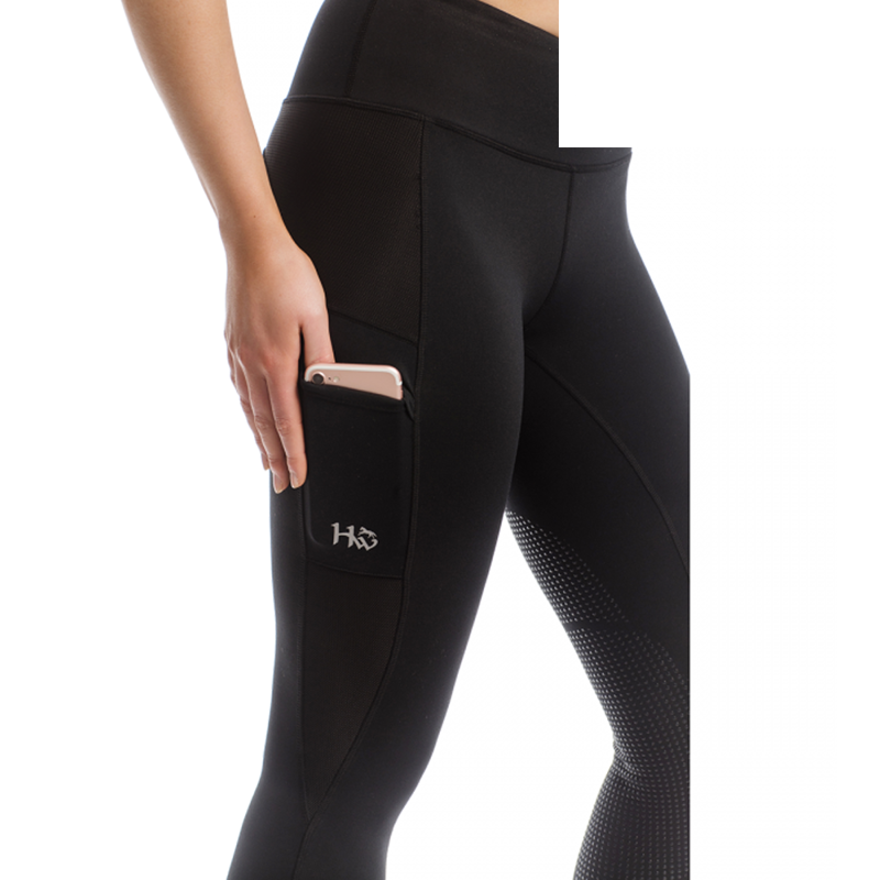 Horseware Riding Tights with Silicon - Black-2
